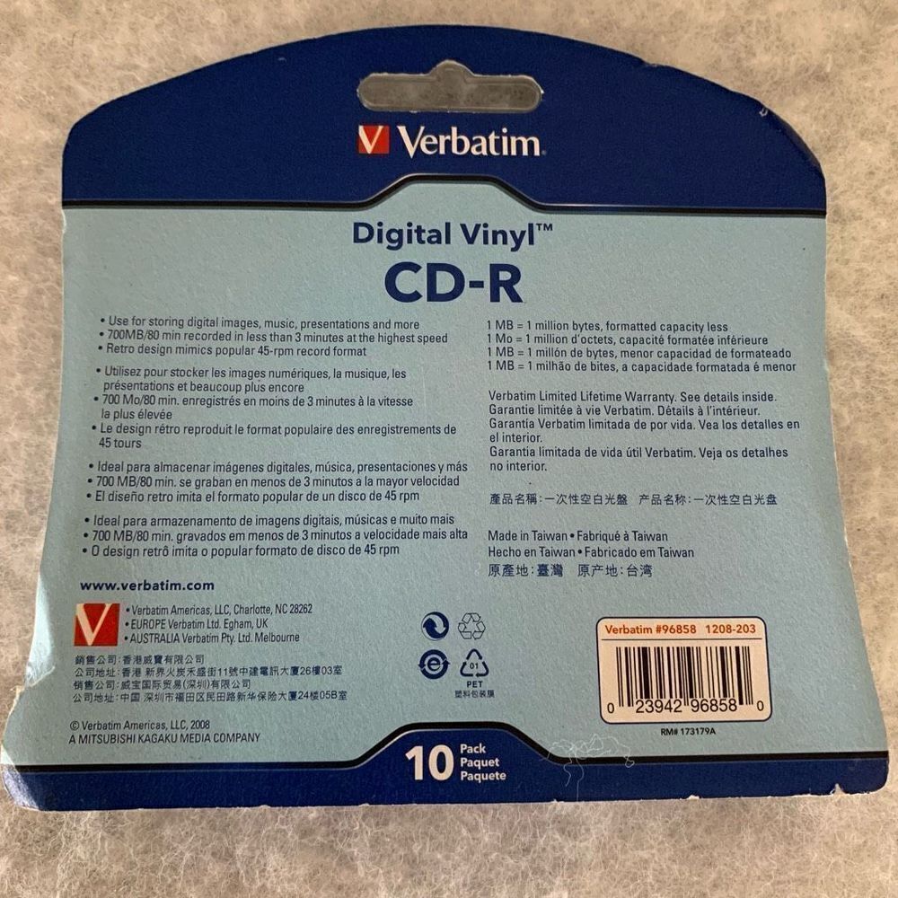 Verbatim Digital Vinyl CD-R 10 Pack *New* - Picture 3 of 6